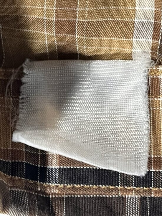 Ely Cattleman Pearl Snap Shirt Mens Medium Tan Brown Plaid Western Long Sleeve - Picture 9 of 9